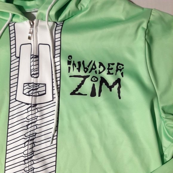 Invader Zim Hoodie Jacket Size XL Zip Up w pockets Cosplay Costume unisex - Picture 2 of 7